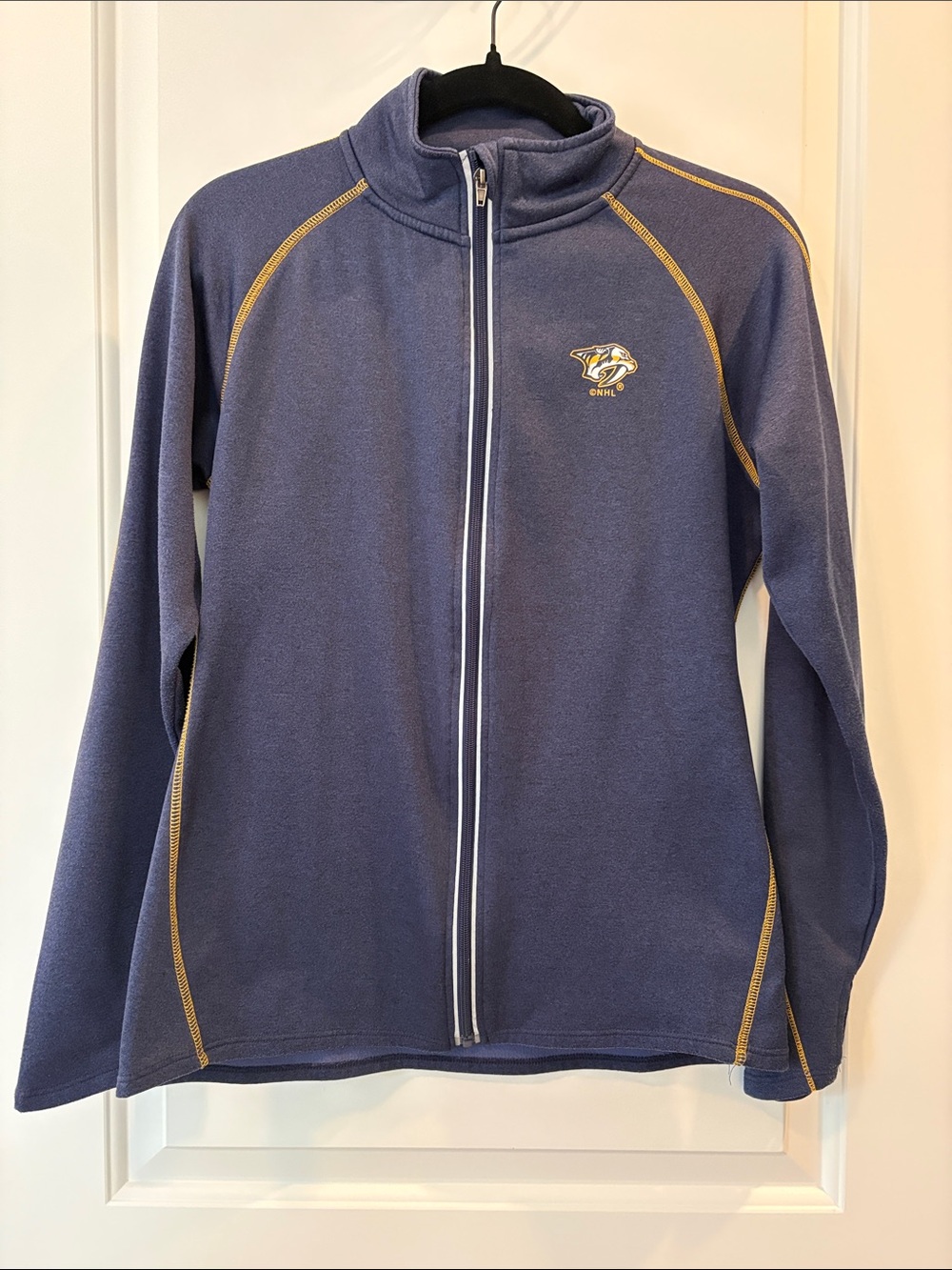 NHL Women's Navy Jacket with Gold Trim